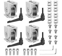 Connecteur d'angle réglable 2020, JiGiU 4 pièces Connecteur pour profil en aluminium plage de rotation de 180°avec pince à levier Accessoires de montage de levier pour imprimante 3D