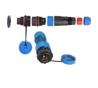 Connecteur d'aviation étanche IP68 4 broches sans soudure coupleur de câble avec écrou arrière pour applications industrielles et nouvelles énergies, bleu