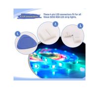 Connecteur de Bande de LED 4 Broches 10 Mm Connecteur de Bande de LumièRe RVB Sans Soudure pour 5050 SMD - Connecteurs Gapless, Connecteurs en Forme