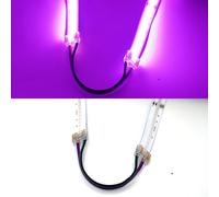 Connecteur de bande LED RGB/RGBW COB, 10Pcs 10mm/12mm connecteur d'angle LED, en forme de L, 4-Pin/5-Pin Connecteur pour bande LED COB 10mm RGB/12mm RGBW (5P-12mm-RGBW, Double connecteur+câble)