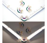 Connecteur de bande LED RGB/RGBW COB, 10Pcs 10mm/12mm connecteur d'angle LED, en forme de L, 4-Pin/5-Pin Connecteur pour bande LED COB 10mm RGB/12mm RGBW (5P-12mm-RGBW, Connecteur L-90°)