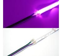 Connecteur de Bande LED RGB/RGBW COB, 10Pcs 10mm/12mm d'Angle LED en Forme de L, 4-Pin/5-Pin pour COB 10mm RGB/12mm RGBW (5P-12mm-RGBW, Un Connecteur+Câble)