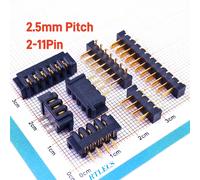 Connecteur de batterie à lame, 5/20/50 paires, pas de 2.5MM, 2 3 4 5 6 7 8 9 broches, prise de courant 7A, or, PCB, prise à souder 10Pin
