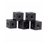 Connecteur de bloc d'écrou cubique en alliage d'aluminium M3-M10 | Pièces de fixation de support de vis filetée à six côtés(Black,M5(15x15x15mm)-1pcs)