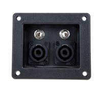 Connecteur de Boîtier Haut-parleur 2 Voies, Plaque Carrée Noire ABS | Bornes à Vis et Ressort, Montage Encastré, Remplacement pour Caisson Audio, Bricolage et Atelier