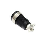 Connecteur de borne de courant de trou de prise banane de panneau de type de sécurité de 4 mm 32 A trou ouvert prise de 12 mm(Black)