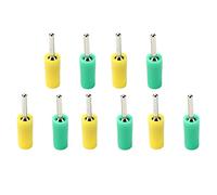 Connecteur de bouchon de banane Nicked en laiton droite à broche mâle Male Plugure Corrosion Résistante Pépilles de Panneau à ressort intérieur 2 mm 5 Set Rouge Black jaune vert (Vert jaune)