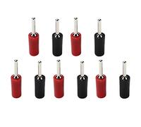 Connecteur de bouchon de banane Nicked en laiton droite à broche mâle Male Plugure Corrosion Résistante Pépilles de Panneau à ressort intérieur 2 mm 5 Set Rouge Black jaune vert (Noir)