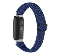 Connecteur De Bracelet Pour Fitbit Inspire Hr-Inspire-Inspire 2-Ace 2 Bands De Montre Tissé Élastiques Bracelet Réglable Bleu Nuit
