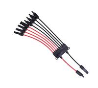 Connecteur de branche de panneau solaire en forme de Y, 20,3 cm et 2 | Câble rouge et noir pour les tâches d'extension photovoltaïque