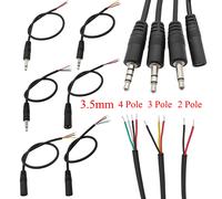 Connecteur de câble audio mono stéréo, prise mâle femelle, rallonge jack, AUX, sauna, réparation de téléphone bricolage, 2 pôles, 3 pôles, 4 pôles, 3.5mm, 30cm, 1 PC, 2 PC, 3 PC, 5PC Male 4 Pole