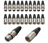 Connecteur de câble Audio XLR, 20 pièces, 3 broches mâle/femelle, prise Jack micro et câble adaptateur électrique, câble Audio noir