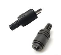 Connecteur de câble de haut-parleur audio 2 broches de type DIN, mécanisme de verrouillage à vis pour une fixation sécurisée des fils, compatible avec les équipements home cinéma, noir (mâle + femelle