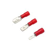 Connecteur de câble de Terminal mâle femelle, 100/50 pièces, 2.8mm 4.8mm 6.3mm, connecteur de fil électrique à sertir, fiches de fil bout à bout, fiches à pression froide(2.8mm red,50PCS Male)