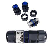 Connecteur de Câble Étanche IP68 2 Pôles 0,5-2,5 mm² 16A 250V - Raccord de Câble Extérieur Ø6,5-11 mm, 1 pièce - Manchon Électrique Étanche pour Éclairage LED Extérieur, Jardin, Garage- Horoz Electric