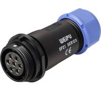 Connecteur de câble femelle, droit In Line 7 pôles 15 A 500 V/AC IP68 Weipu SP2111 / S 7 II
