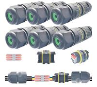 Connecteur de câble IP68, Dujelixa 6 pièces M25 Boîte jonction étanche, Connecteur câble d'extension 2/3 voies, Boîte électrique extérieure, Cordon d'alimentation Manchon externe Coupleur Fil 6-11 mm