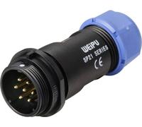 Connecteur de câble mâle, droit In Line 7 pôles 15 A 500 V/AC IP68 Weipu SP2111 / P 7 II