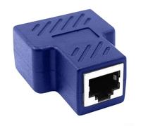Connecteur de câble réseau pour répartiteur Ethernet RJ45 prenant en charge la double connexion avec blindage métallique (bleu)