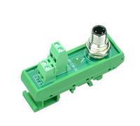 Connecteur de capteur à bride de montage sur rail DIN vers bornier à vis M12 16 mm 2 3 4 5 6 8 12 17 broches avec blindage(HL-M12-M-3SH)