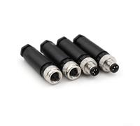 Connecteur de capteur industriel M8, connecteur circulaire étanche de type A avec contacts en laiton doré, certifié IP67, fil de terrain, 3 A 60 V (B)