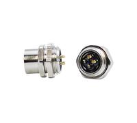 Connecteur de capteur M12 5 broches, montage arrière/avant, bride étanche 4 broches, raccord fileté mâle et femelle, 8 broches, type A(8 Core Plate rear,WELDING TYPE_FEMALE PLUG)