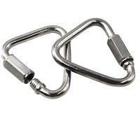Connecteur de chaîne rapide triangulaire en acier inoxydable 304 avec boucle de verrouillage à vis robuste, mousqueton adapté pour le camping, la balançoire, le hamac, les voyages en plein air, les