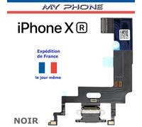 Connecteur De Charge Apple Iphone Xr Noir + Microphone - Dock Port Micro Usb Nappe Flex