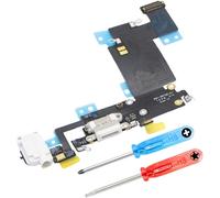 Connecteur De Charge Compatible Avec Iphone 6s Plus 2015-Dock Connector-Câble Nappe De Rechange-Avec Jack Audio/Microphone/Antenne Remplacement-Incl. Tournevis-Blanc