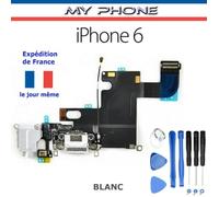 ***Connecteur de CHARGE pour APPLE IPHONE 6 BLANC + Microphone + Antenne Dock Port micro USB Nappe Flex + Kit 8 outils