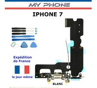 **Connecteur de CHARGE pour APPLE IPHONE 7 BLANC + Microphone + Antenne Dock Port micro USB Nappe Flex + kIT 8 Outils