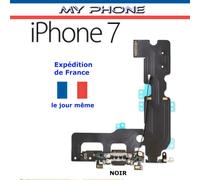 Connecteur de CHARGE pour APPLE IPHONE 7 NOIR + Microphone + Antenne - Dock Port micro USB Nappe Flex