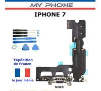 **Connecteur de CHARGE pour APPLE IPHONE 7 NOIR + Microphone + Antenne Dock Port micro USB Nappe Flex + Kit 8 Outils