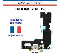 **Connecteur de CHARGE pour APPLE IPHONE 7 PLUS BLANC + Microphone + Antenne Dock Port micro USB Nappe Flex