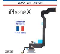 ***Connecteur de CHARGE pour APPLE IPHONE X - 10 GRIS + Microphone Dock Port micro USB Nappe Flex*