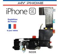 ...Connecteur de CHARGE pour pour APPLE IPHONE SE NOIR + Microphone + Antenne + Jack Dock Port micro USB Nappe Flex