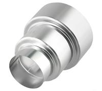Connecteur de cheminée en acier inoxydable, réducteur de doublure/raccord de tuyau - Adaptateur de cheminée pour tuyau de poêle, pour la connexion de tuyau de conversion (Ø100mm/Ø60mm)