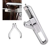 Connecteur de Cheveux Portable, extension de cheveux Équipement professionnel pour les cheveux humains salon,avec Outil de Retrait 1 rangée de 10 faisceaux