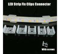 Connecteur de Clips de fixation pour bande LED 10/12/14/17/20mm, pour la fixation de la lumière néon 2835 220V, livré avec des vis 20pcs