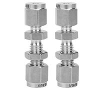 Connecteur de cloison 2 pièces, joint de raccord de plaque d'usure à double virole en acier inoxydable 316, résistance à haute pression et bonne étanchéité, aucune soudure (F1/8)