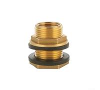 Connecteur de cloison de réservoir d'eau en laiton avec joint anti-fuite pour applications d'aquarium et de système d'irrigation extérieur (G3/4)