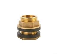 Connecteur de cloison de réservoir d'eau en laiton avec joint anti-fuite pour applications d'aquarium et de système d'irrigation extérieur (G1)