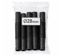 Connecteur de compensation flexible ondulé Ø28mm - Raccord pour tubes d'installation électrique PVC noir