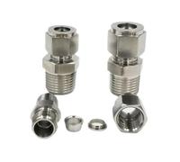 Connecteur de Compression à Double virole en acier inoxydable SS 304, Tube de 6mm 8mm 10mm 12mm à raccord de tuyau mâle 1/8 "1/4" 3/8 "1/2"(6mm OD Tube,1/8")
