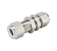 Connecteur de Compression à Double virole, Union cloison en acier inoxydable 316, 1/8 1/4 3/8 1/2 6 8 mm, raccord tuyau remplacement(10 mm LOK)