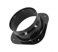 Connecteur de conduit de ventilation carré à bride ronde en plastique PP - Adaptateur mural pour extracteur d'air - Pour joint de transition CVC - Noir (125 mm)
