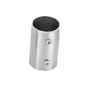 Connecteur de couplage droit en acier inoxydable, 4 pièces, 19 22 25 32 38 50mm, Rail de poteau de tuyau, prise noire(38mm silver 150mm)