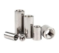 Connecteur de couplage rond en acier inoxydable 304, M3 M4 M5 M6 M8 M10 M12 M14 M16 A2, extension longue et allongée, écrou de manchon de Joint(Length 16mm)