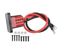 Connecteur de déconnexion rapide de batterie 120 A | Pour alimentation style avec support de montage | Cuivre plaqué argent 6 AWG 600 V pour chariot élévateur EV tracteur RV | Rouge et (rouge)