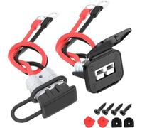 Connecteur de déconnexion rapide de batterie, câble 50 A 8 AWG pour treuil de remorque de style Anderson, camping-car, VTT, bateau, véhicule, alimentation grise, rouge, noir